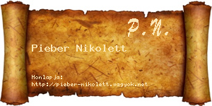 Pieber Nikolett névjegykártya